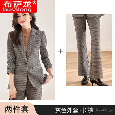 Fashion Suit for Petite Women Flared Pants Suit Workwear High-end