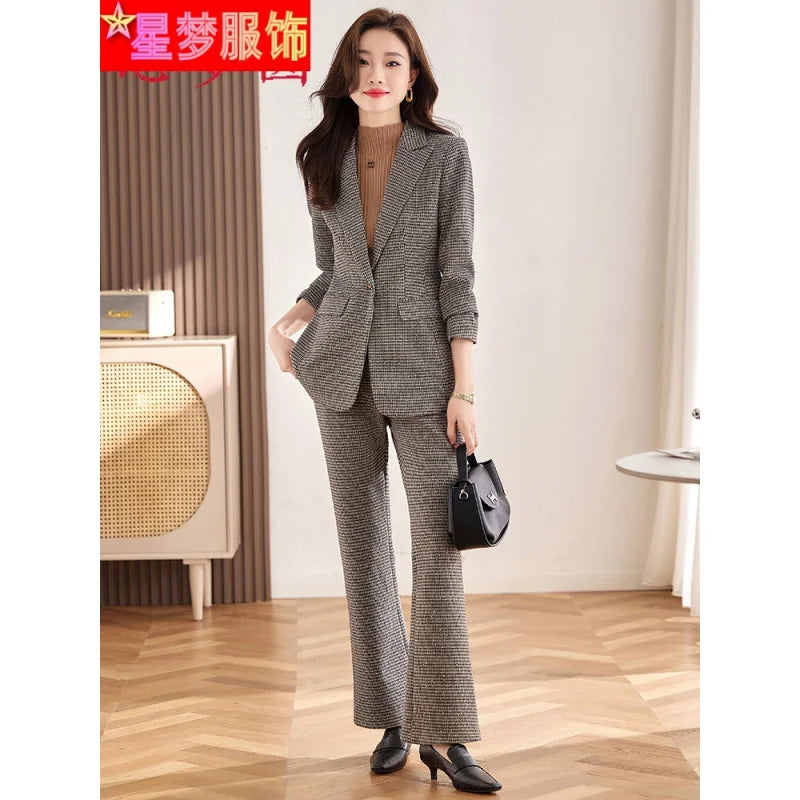 Fashion Suit for Petite Women Flared Pants Suit Workwear High-end