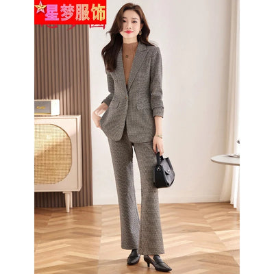 Fashion Suit for Petite Women Flared Pants Suit Workwear High-end
